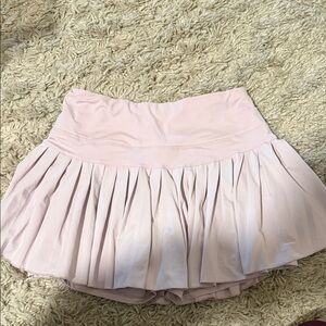 Gold Hinge Pleated Pink Tennis Skirt